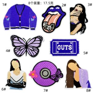 singer peripheral embroidery cloth sticker personalized purple music badge computer embroidery iron on patches spotEmbroidered Iron on Patches for Clothes, Dress, Hat, Jeans, DIY Accessories Patches for Caps Backpacks Vest Harness -JY