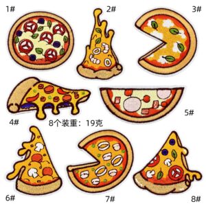 Creative cartoon pizza embroidery cloth sticker computer embroidery clothing accessories patches patches hot melt adhesive iron on modelEmbroidered Iron on Patches for Clothes, Dress, Hat, Jeans, DIY Accessories Patches for Caps Backpacks Vest Harness -JY