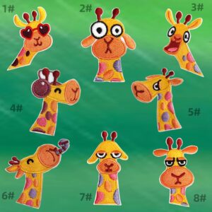 Cartoon animal cute patches sticker clothing bag computer embroidery giraffe sticker embroidery DIY self-adhesive cloth stickerEmbroidered Iron on Patches for Clothes, Dress, Hat, Jeans, DIY Accessories Patches for Caps Backpacks Vest Harness -JY