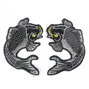 embroidery cartoon blackfish embroidery cloth sticker clothing accessories DIY adhesive back hole Patches decal