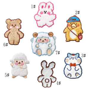 plush self-adhesive cloth sticker cute bear embroidery sticker free child goat embroidery cloth sticker clothes decal patches stickerEmbroidered Iron on Patches for Clothes, Dress, Hat, Jeans, DIY Accessories Patches for Caps Backpacks Vest Harness -JY
