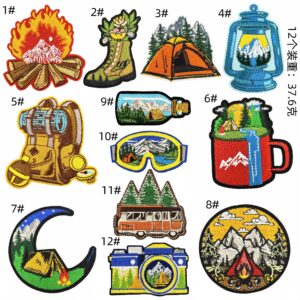 cartoon outdoor landscape embroidery cloth sticker creative patches decoration computer embroidery clothing accessories spot wholesaleEmbroidered Iron on Patches for Clothes, Dress, Hat, Jeans, DIY Accessories Patches for Caps Backpacks Vest Harness -JY