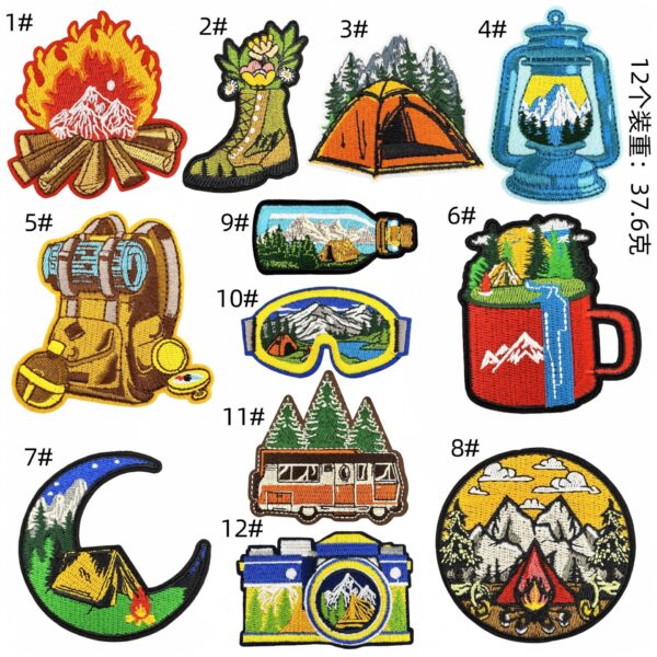 cartoon outdoor landscape embroidery cloth sticker creative patches decoration computer embroidery clothing accessories spot wholesaleEmbroidered Iron on Patches for Clothes, Dress, Hat, Jeans, DIY Accessories Patches for Caps Backpacks Vest Harness -JY