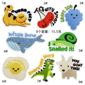 Cute cartoon animal embroidery English cloth sticker computer embroidery clothing accessories decorative patches patches spot wholesaleEmbroidered Iron on Patches for Clothes, Dress, Hat, Jeans, DIY Accessories Patches for Caps Backpacks Vest Harness -JY