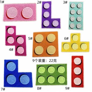 Tetris cartoon game embroidery cloth sticker decorative patches embroidery patches badge cloth label hot melt adhesive spotEmbroidered Iron on Patches for Clothes, Dress, Hat, Jeans, DIY Accessories Patches for Caps Backpacks Vest Harness -JY