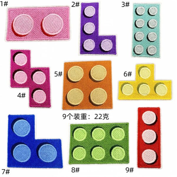 Tetris cartoon game embroidery cloth sticker decorative patches embroidery patches badge cloth label hot melt adhesive spotEmbroidered Iron on Patches for Clothes, Dress, Hat, Jeans, DIY Accessories Patches for Caps Backpacks Vest Harness -JY