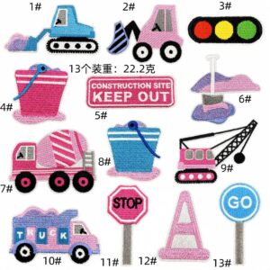 cartoon construction vehicle color embroidery cloth sticker decorative patches electric embroidery sheet clothing accessories iron on patches spotEmbroidered Iron on Patches for Clothes, Dress, Hat, Jeans, DIY Accessories Patches for Caps Backpacks Vest Harness -JY