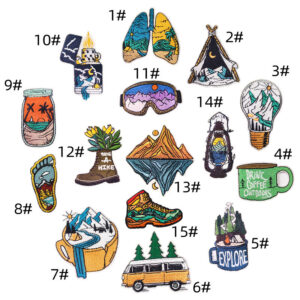 Cartoon cloth sticker children's clothing accessories embroidery cloth sticker mountain and river landscape patches sticker multi-color travel model iron on decal wholesaleEmbroidered Iron on Patches for Clothes, Dress, Hat, Jeans, DIY Accessories Patches for Caps Backpacks Vest Harness -JY