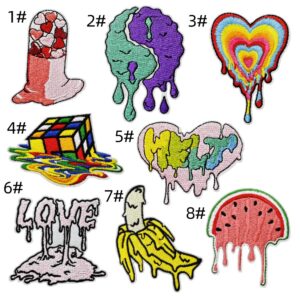 Fruit Watermelon Embroidery Cloth Sticker Cartoon Love patches Sticker Fashion Decoration Embroidery Sticker Rubik's Cube Zhang Zi Embroidery StickerEmbroidered Iron on Patches for Clothes, Dress, Hat, Jeans, DIY Accessories Patches for Caps Backpacks Vest Harness -JY