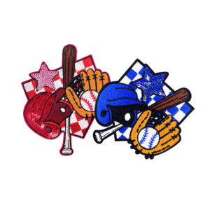 baseball pitcher embroidery cloth sticker, baseball element embroidery cloth sticker