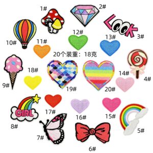 Cartoon love rainbow embroidery cloth sticker badge cloth label iron on decal clothing accessories computer embroidery spot wholesaleEmbroidered Iron on Patches for Clothes, Dress, Hat, Jeans, DIY Accessories Patches for Caps Backpacks Vest Harness -JY