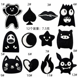 iron on cartoon cute decorative bear star cloth sticker embroidery patches clothing luggage accessories electric embroidery pieceEmbroidered Iron on Patches for Clothes, Dress, Hat, Jeans, DIY Accessories Patches for Caps Backpacks Vest Harness -JY