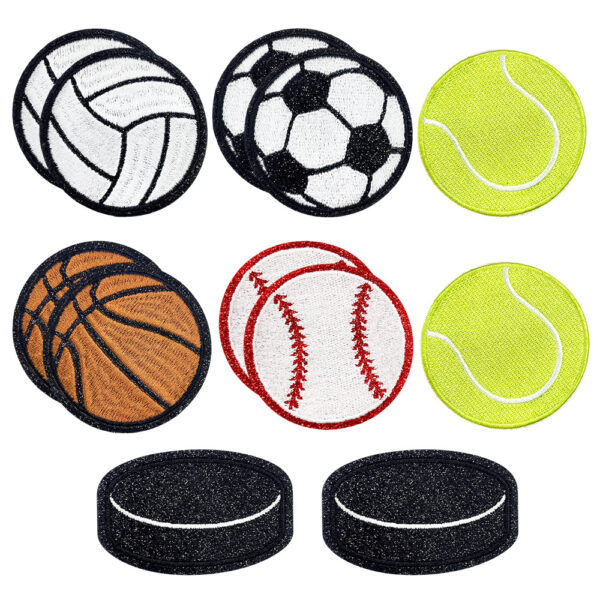 Baseball Basketball Volleyball Football Flat Embroidery Cloth Sticker