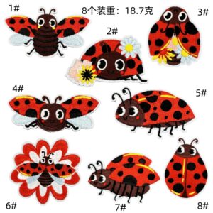 Creative cartoon seven-star ladybug cute children's embroidery cloth sticker clothing accessories patches sticker computer embroidery modelEmbroidered Iron on Patches for Clothes, Dress, Hat, Jeans, DIY Accessories Patches for Caps Backpacks Vest Harness -JY