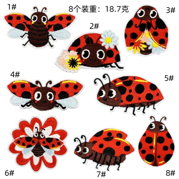 Creative cartoon seven-star ladybug cute children's embroidery cloth sticker clothing accessories patches sticker computer embroidery modelEmbroidered Iron on Patches for Clothes, Dress, Hat, Jeans, DIY Accessories Patches for Caps Backpacks Vest Harness -JY