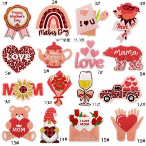 cartoon Mother's Day embroidery cloth sticker decoration spot wholesale computer embroidery clothing accessories decalsEmbroidered Iron on Patches for Clothes, Dress, Hat, Jeans, DIY Accessories Patches for Caps Backpacks Vest Harness -JY