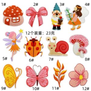 Pink cartoon fairy embroidery cloth sticker decoration cute animal patches decal clothing accessories computer embroidery spotEmbroidered Iron on Patches for Clothes, Dress, Hat, Jeans, DIY Accessories Patches for Caps Backpacks Vest Harness -JY