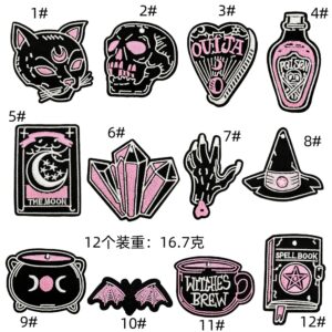 Black Diablo Skull Series Cloth Sticker Spot Wholesale Electric Embroidery Computer Embroidery patches Sticker iron on Cloth LabelEmbroidered Iron on Patches for Clothes, Dress, Hat, Jeans, DIY Accessories Patches for Caps Backpacks Vest Harness -JY