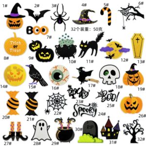Halloween black series cloth sticker spot wholesale computer embroidery clothing accessories iron on patches patches embroideryEmbroidered Iron on Patches for Clothes, Dress, Hat, Jeans, DIY Accessories Patches for Caps Backpacks Vest Harness -JY