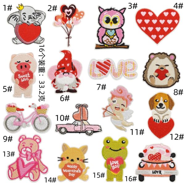 Cartoon animal embroidery love cloth sticker spot wholesale patches accessories computer embroidery clothing accessories badge cloth labelEmbroidered Iron on Patches for Clothes, Dress, Hat, Jeans, DIY Accessories Patches for Caps Backpacks Vest Harness -JY