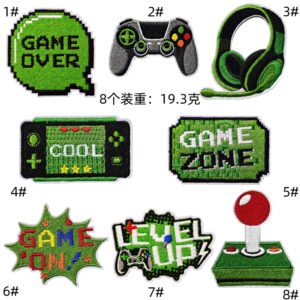 Cartoon game console patches sticker bag decoration embroidery cloth sticker anime character embroidery decal children's embroidery labelEmbroidered Iron on Patches for Clothes, Dress, Hat, Jeans, DIY Accessories Patches for Caps Backpacks Vest Harness -JY
