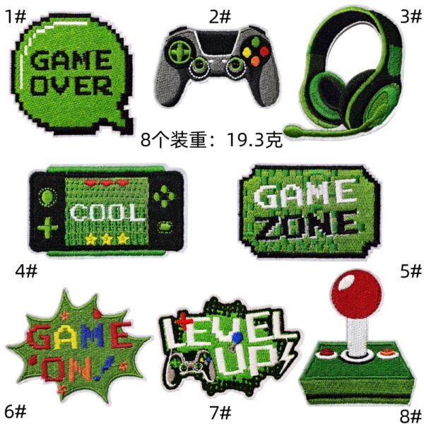 Cartoon game console patches sticker bag decoration embroidery cloth sticker anime character embroidery decal children's embroidery labelEmbroidered Iron on Patches for Clothes, Dress, Hat, Jeans, DIY Accessories Patches for Caps Backpacks Vest Harness -JY