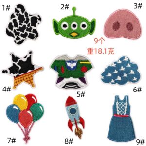 Cartoon Toy Story Embroidery Cloth Sticker Personalized Computer Embroidery Chapter Boy Children's Clothes Decoration Soothing patches StickerEmbroidered Iron on Patches for Clothes, Dress, Hat, Jeans, DIY Accessories Patches for Caps Backpacks Vest Harness -JY
