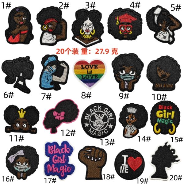 computer embroidery cute character avatar iron on patches sticker clothing accessories embroidery label embroidery cloth sticker spotEmbroidered Iron on Patches for Clothes, Dress, Hat, Jeans, DIY Accessories Patches for Caps Backpacks Vest Harness -JY