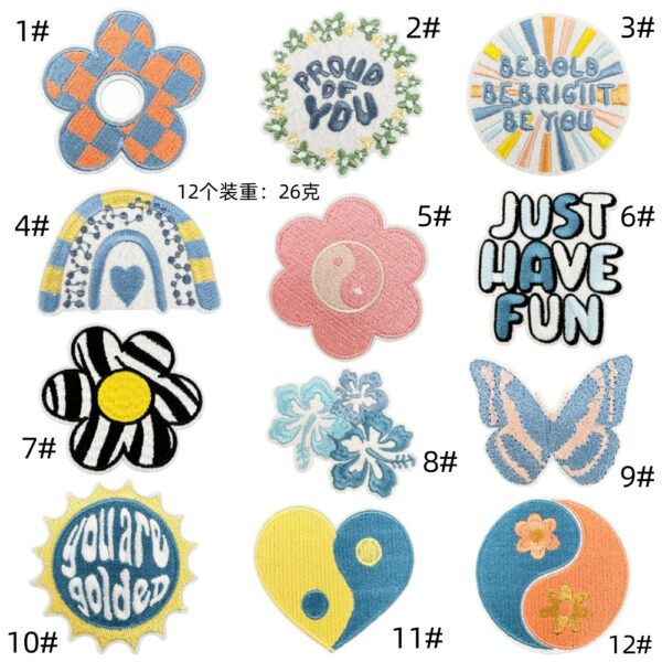 cartoon spot cloth sticker computer embroidery clothing accessories landscape embroidery hot melt adhesive patches stickerEmbroidered Iron on Patches for Clothes, Dress, Hat, Jeans, DIY Accessories Patches for Caps Backpacks Vest Harness -JY