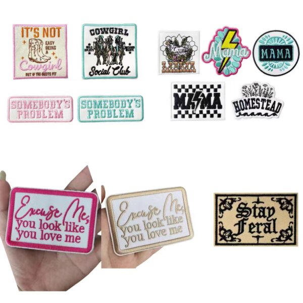 Cloth sticker patch embroidery, embroidery cloth sticker, hot melt adhesive cloth sticker model