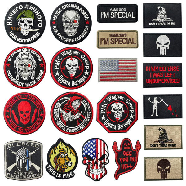 Spot Tactical Cloth Sticker Velcro Clothing Embroidery Cloth Sticker Backpack Iron on Patches Sticker Wool Patch Sticker