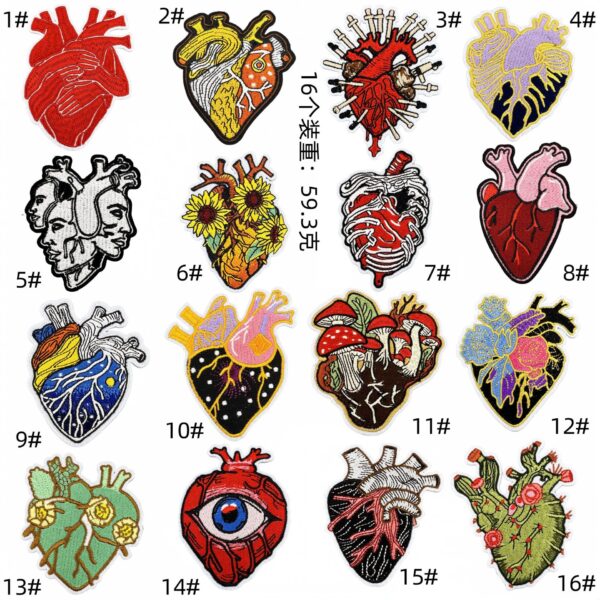 cartoon heart pattern embroidery cloth sticker spot wholesale clothing accessories computer embroidery badge cloth labelEmbroidered Iron on Patches for Clothes, Dress, Hat, Jeans, DIY Accessories Patches for Caps Backpacks Vest Harness -JY