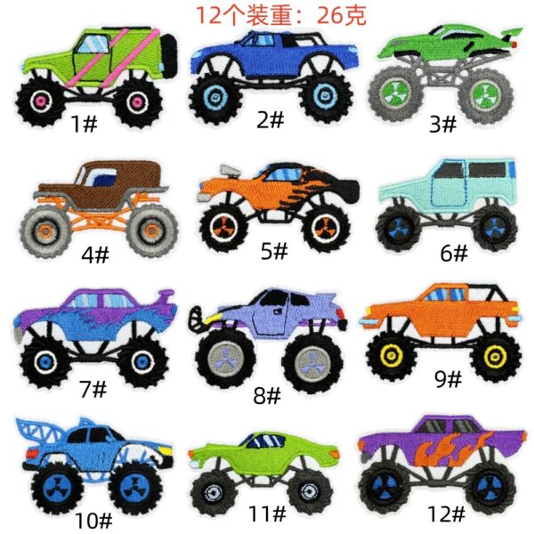 cartoon car embroidery cloth sticker spot wholesale computer embroidery clothing accessories patches sticker off road vehicleEmbroidered Iron on Patches for Clothes, Dress, Hat, Jeans, DIY Accessories Patches for Caps Backpacks Vest Harness -JY