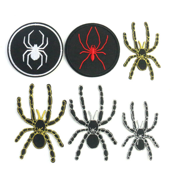 gand silver thread embroidery spider cloth sticker animal cartoon hat sock clothing accessories adhesive Patches sticker