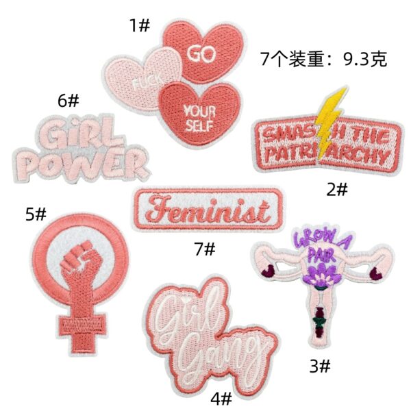 pink cartoon English badge embroidery cloth sticker spot wholesale clothing accessories computer embroidery iron on patchesEmbroidered Iron on Patches for Clothes, Dress, Hat, Jeans, DIY Accessories Patches for Caps Backpacks Vest Harness -JY
