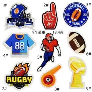 Sports cartoon baseball embroidery cloth sticker decorative patches spot wholesale computer embroidery clothing accessories patchesEmbroidered Iron on Patches for Clothes, Dress, Hat, Jeans, DIY Accessories Patches for Caps Backpacks Vest Harness -JY