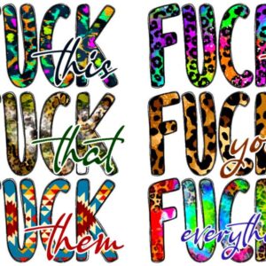 Heat transfers Iron on stickers  Obscene Curse Swear Bad words 175 for Tshirts Iron on Decal Patches Stickers Clothes Hat Pillows DIY Crafts