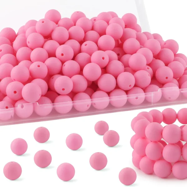 30Pcs 15mm Silicone Beads, Silicone Beads for Keychain Making Bulk Silicone Beads for Bracelet Making Necklace Making and Round Silicone Beads for Pens - Image 37