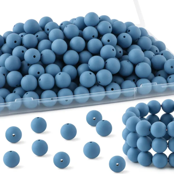 30Pcs 15mm Silicone Beads, Silicone Beads for Keychain Making Bulk Silicone Beads for Bracelet Making Necklace Making and Round Silicone Beads for Pens - Image 38