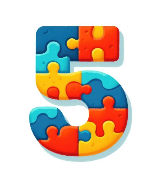 Heat transfers Iron on stickers  Puzzle letter 6 for Tshirts Iron on Decal Patches Stickers Clothes Hat Pillows DIY Crafts