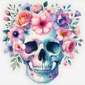 Heat transfers Iron on stickers  Skull Skeleton 1 for Tshirts Iron on Decal Patches Stickers Clothes Hat Pillows DIY Crafts