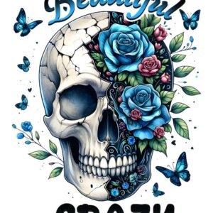 Heat transfers Iron on stickers  Skull Skeleton 11 for Tshirts Iron on Decal Patches Stickers Clothes Hat Pillows DIY Crafts