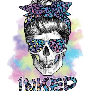 Heat transfers Iron on stickers  Skull Skeleton 14 for Tshirts Iron on Decal Patches Stickers Clothes Hat Pillows DIY Crafts