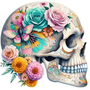 Heat transfers Iron on stickers  Skull Skeleton 18 for Tshirts Iron on Decal Patches Stickers Clothes Hat Pillows DIY Crafts