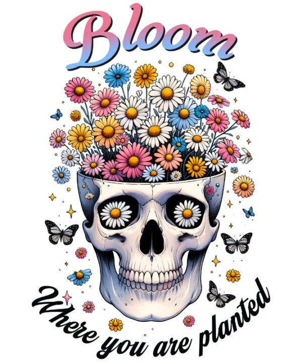 Heat transfers Iron on stickers  Skull Skeleton 23 for Tshirts Iron on Decal Patches Stickers Clothes Hat Pillows DIY Crafts