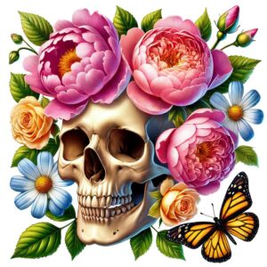 Heat transfers Iron on stickers  Skull Skeleton 26 for Tshirts Iron on Decal Patches Stickers Clothes Hat Pillows DIY Crafts