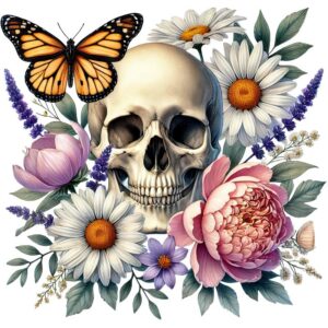 Heat transfers Iron on stickers  Skull Skeleton 39 for Tshirts Iron on Decal Patches Stickers Clothes Hat Pillows DIY Crafts