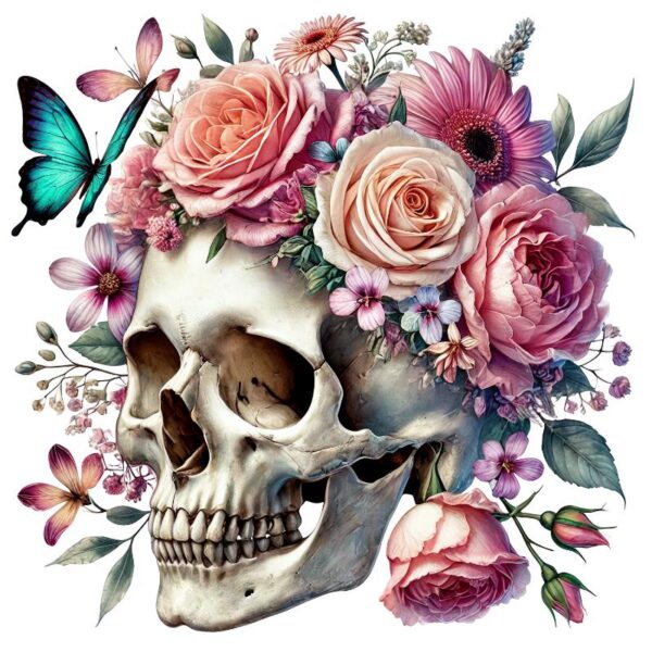 Heat transfers Iron on stickers  Skull Skeleton 44 for Tshirts Iron on Decal Patches Stickers Clothes Hat Pillows DIY Crafts