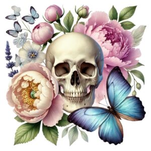 Heat transfers Iron on stickers  Skull Skeleton 49 for Tshirts Iron on Decal Patches Stickers Clothes Hat Pillows DIY Crafts