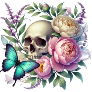 Heat transfers Iron on stickers  Skull Skeleton 55 for Tshirts Iron on Decal Patches Stickers Clothes Hat Pillows DIY Crafts